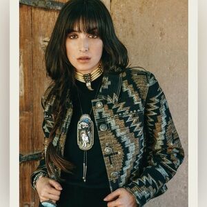 NWT Double D Ranch Black and Tan Patterned Jacket